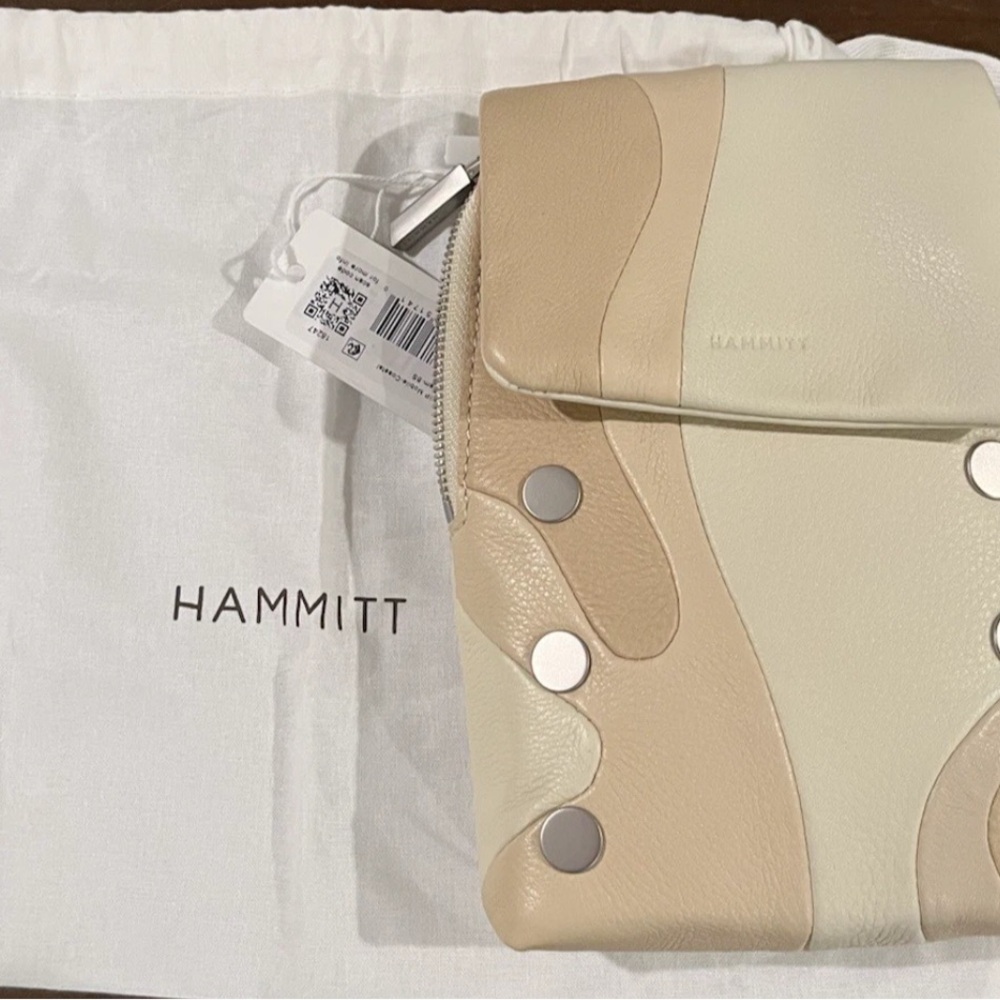NWT $275 Hammitt Leather VIP Mobile phone Crossbody Coastal Cream Silver HRDWR - Picture 9 of 13